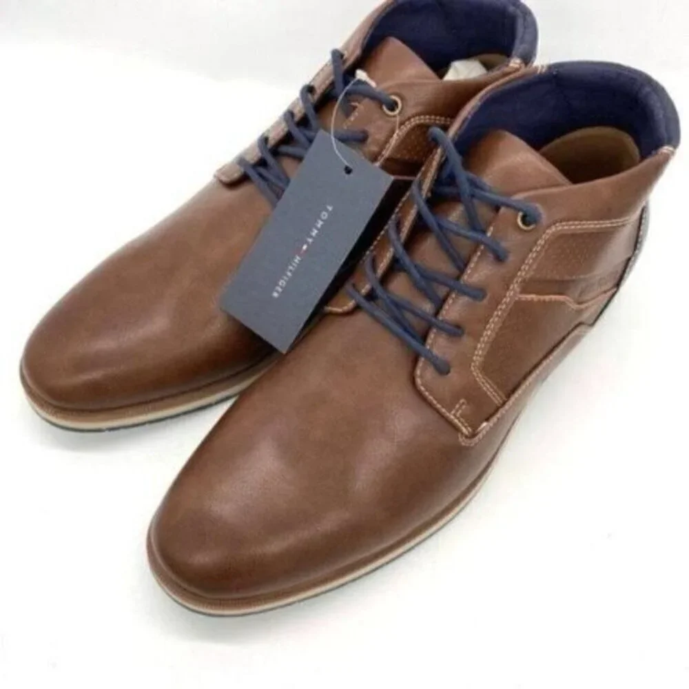 Tommy Hilfiger Boots Mens Leather Lace Up Ulan Chukka Size 10
